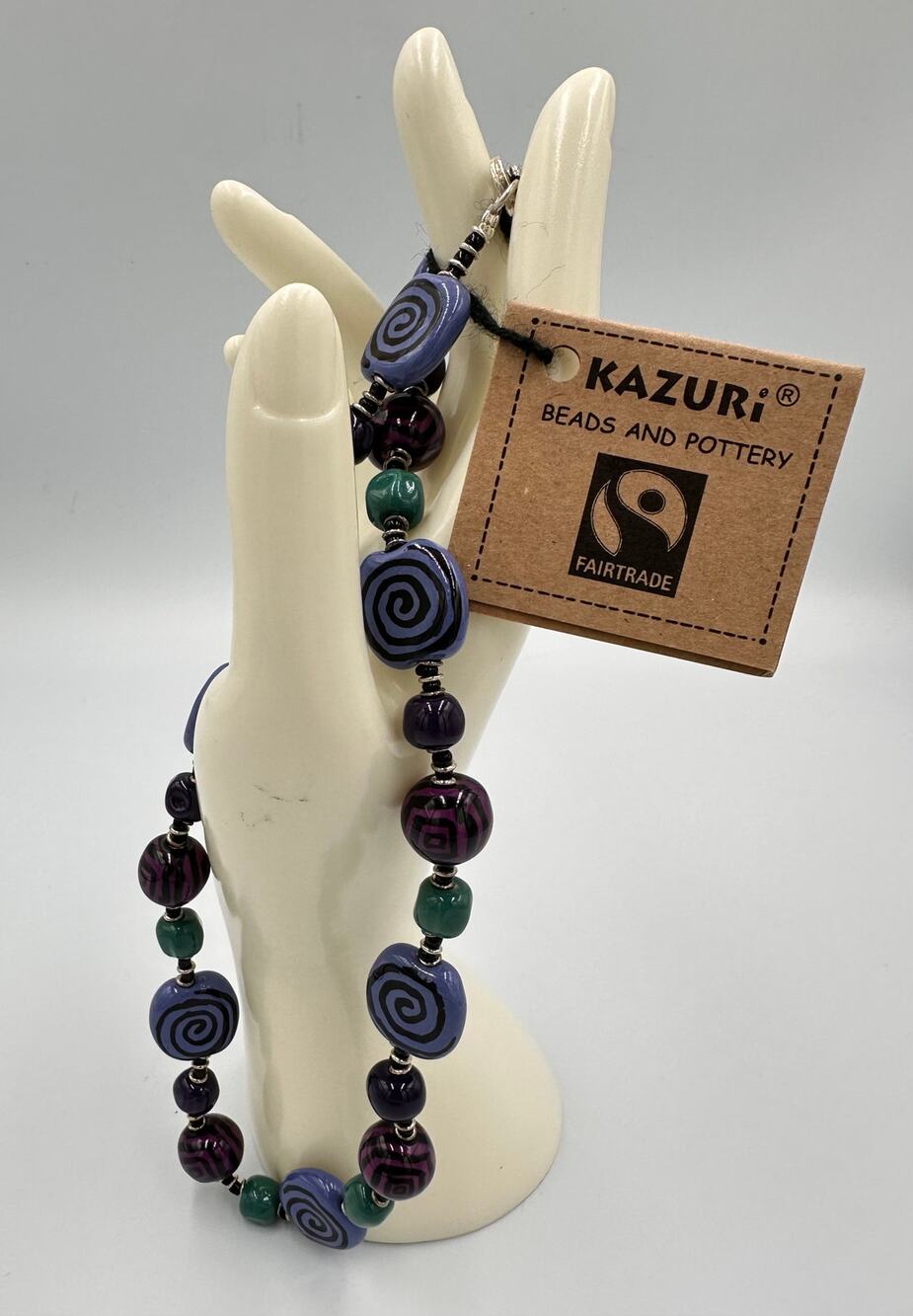 Kazuri Kenya Hand Crafted Porini "OUTERSPACE" Fair Trade Beaded 18" Necklace